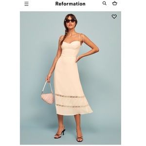 Reformation Ronan Dress Ivory Size 4 NWT